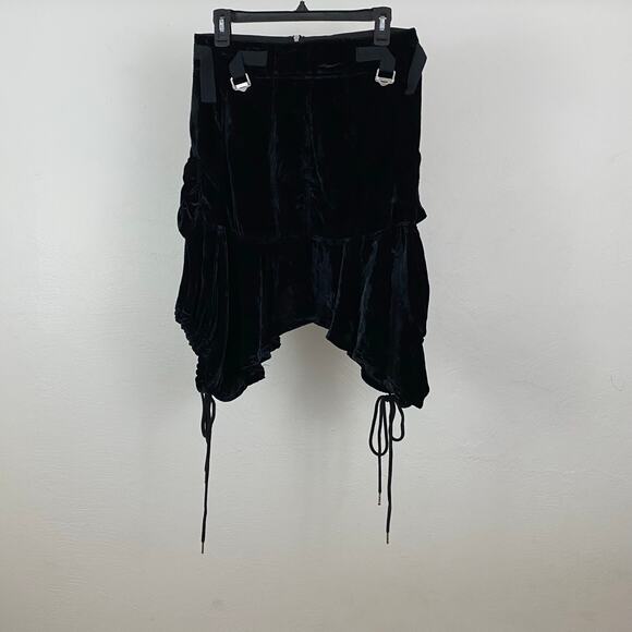 Free People Paxton Parachute Velvet Utility Skirt - Black - Size 6 - Picture 4 of 10